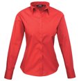 thumbnail image 3 of Premier Womens Poplin Long Sleeve Blouse / Plain Work Shirt, 3 of 3
