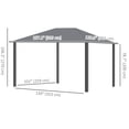 thumbnail image 3 of Outsunny Pavillon à Toit Rigide 13 Pieds x 10 Pieds Pavillon Extérieur Auvent, 3 of 10