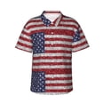 thumbnail image 1 of Fotbe America Flag Glitter Camisa Hawaiana para Hombre Unisex – Camisa Casual de Verano con Botones de Manga Corta de Algodón y Lino,Medium, 1 of 7