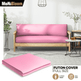thumbnail image 5 of MoNiBloom Solid Futon Cover Slipcover Fit 6"- 8" Futon Mattresses Baby Pink, Full Size 54x75 Inch, 5 of 11