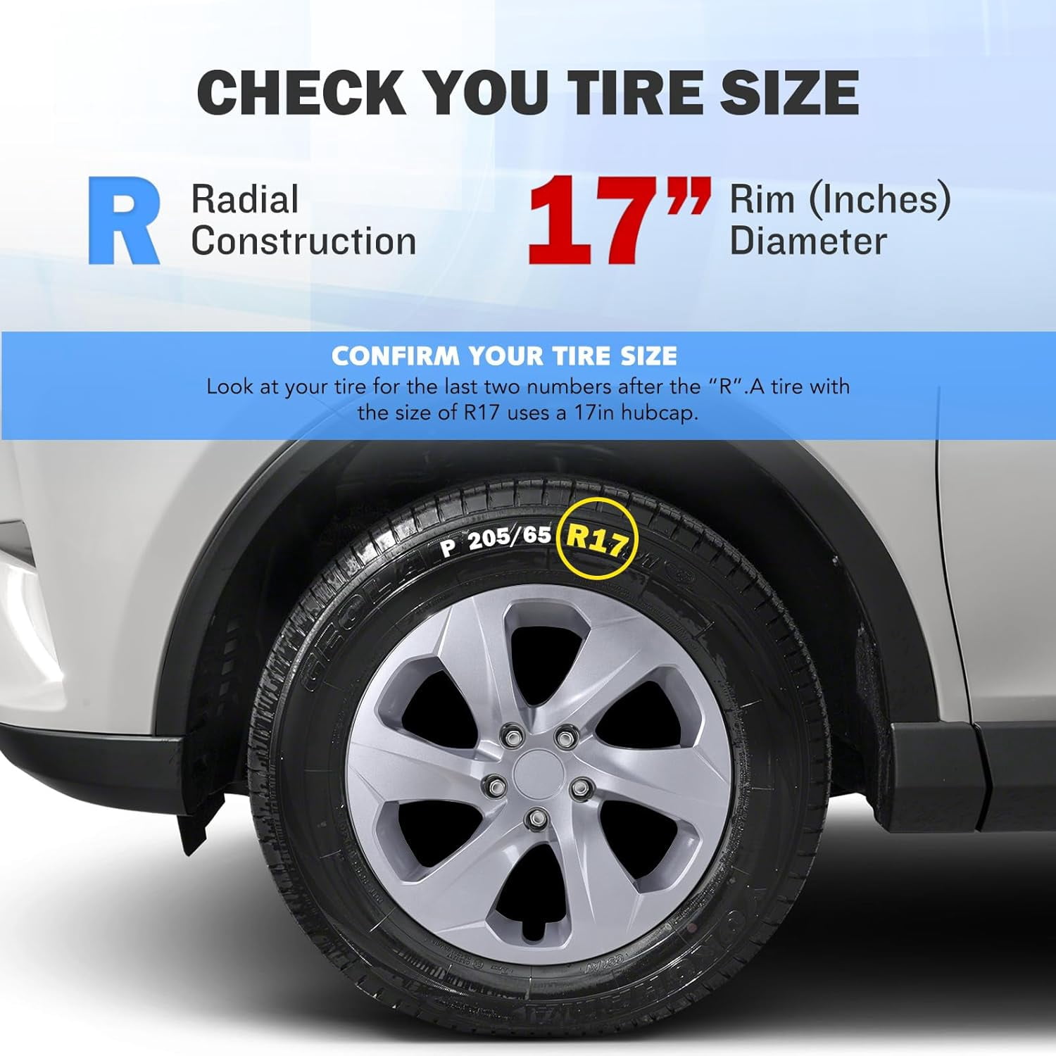 4-Pack Hubcaps for 2019 2020 2021 2022 2023 2024 2025 Toyota RAV4,17" Steel Wheel,Snap On Tire Cover Replacement Black Lacquer