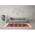 thumbnail image 3 of Ahgly Company Machine Washable Indoor Square Oriental Red Traditional Area Rugs, 7' Square, 3 of 4