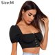 thumbnail image 2 of Blusa Bardot de manga corta con volantes y hombros descubiertos para mujer, 2 of 5