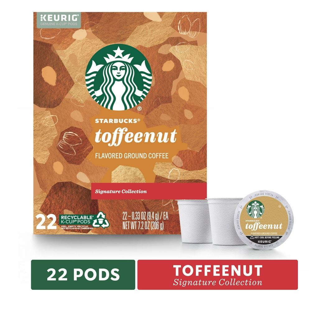 Starbucks Toffee Nut Medium Roast, Keurig Coffee Pods, 22 Count Box