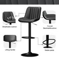 thumbnail image 2 of Walsunny Adjustable Bar Stools Set of 4 Leather Upholstered Swivel Counter Stools Counter Height Bar Stools with Large Base, Room Bar, Black, 2 of 6