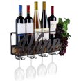 thumbnail image 2 of Wall Mount Metal Wine Rack Bottle & Glass Holder Champagne Goblet Display Shelf Home Kitchen Decor, 2 of 7