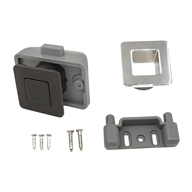 yuksok Push Button Latch Lock Accessory Furniture Hardware for Cabinet Home RV Black