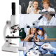 thumbnail image 4 of Microscopio monocular profesional 64X-2400X para niños - Ideal para experimentos científicos y regalos educativos con soporte para teléfono y luz LED incluida, 4 of 5