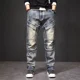 thumbnail image 3 of Pantalones con bolsillos Jeans para hombre Cargo rectos Pantalones vaqueros masculinos Grunge Y2k 2024 Tendencia de moda Denim 90s Ropa de calle Suave Xs, 3 of 5