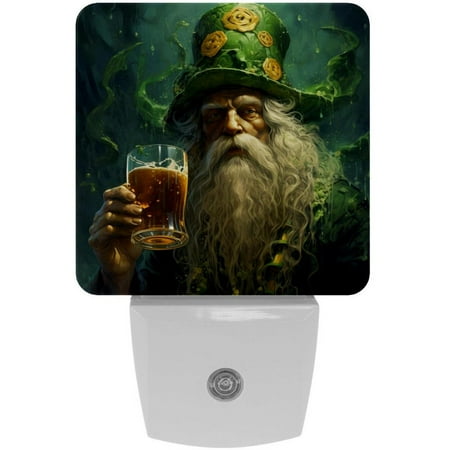 

St. Patrick s Day LED Square Night Light - Modern and Stylish Plug-in Lamp for Bedside or Hallway - Energy Efficient and Soft Glow Indoor Lighting