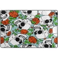 thumbnail image 4 of SKYSONIC Skull Flower Floral Retro Non-Slip Area Rug, Floor Carpet Comfort Floor Mats Decor for Indoor Front Porch Living Room Bedroom Kitchen, 36"x24", 4 of 7
