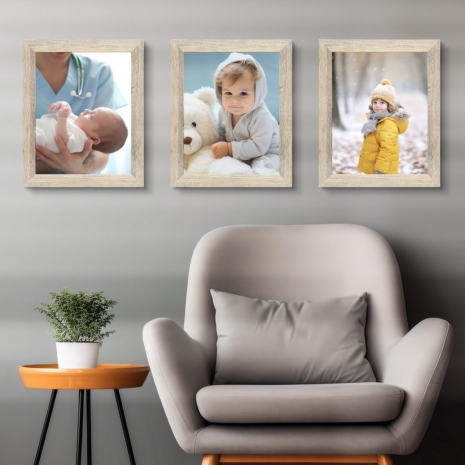 Golden State Art 11x14 Rustic Picture Frames, Gallery Wall Frames Set, Beige, Pack of 10