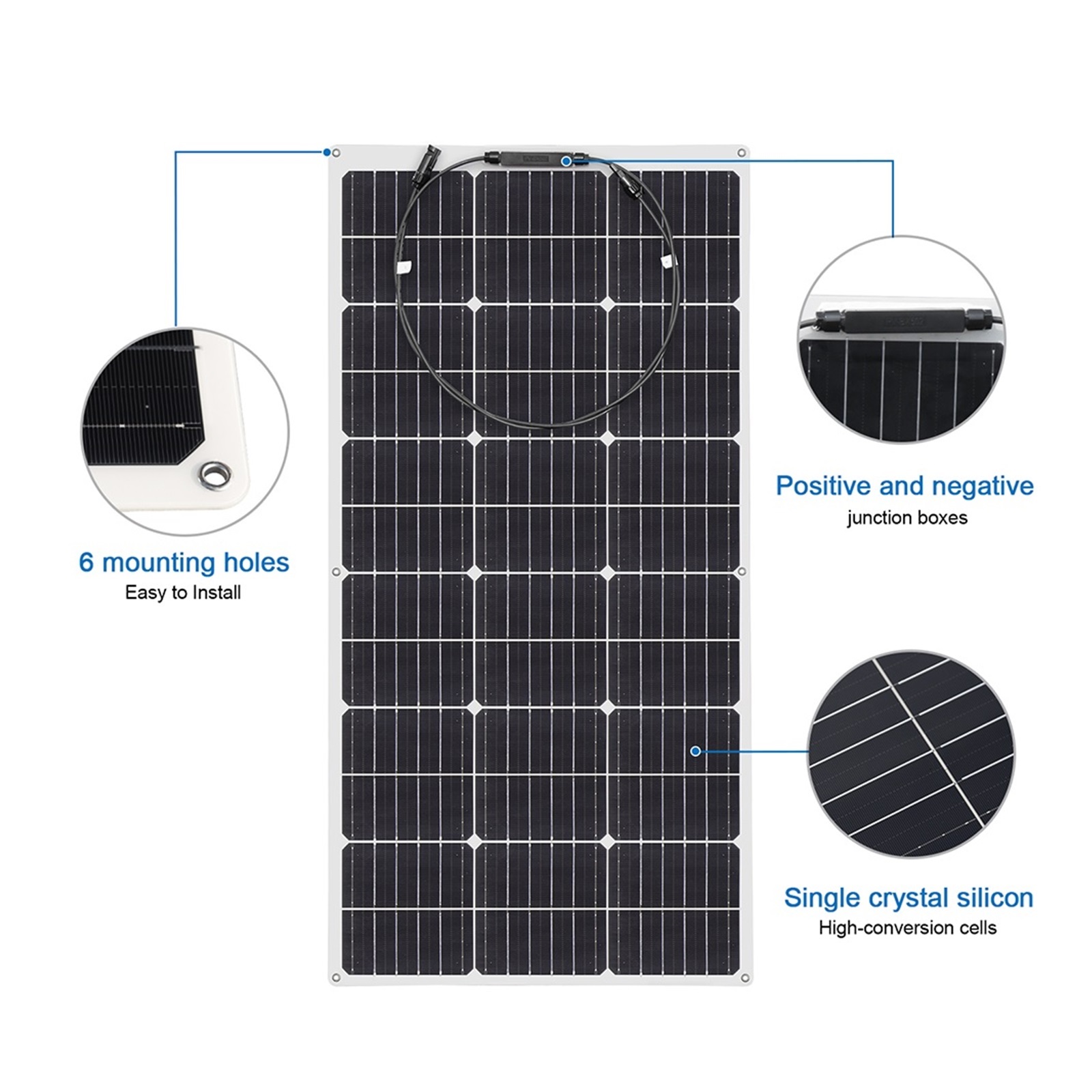 Folding solar panels 50W 100W 150W 200W 300W 400W Flexible Single Crystal Solar Panel 1000w 12V Battery Charger Solar charger