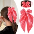 thumbnail image 2 of Elegante pinza para el pelo con lazo largo de satén para niñas, perfecta para bodas, fiestas y uso diario, 2 of 6