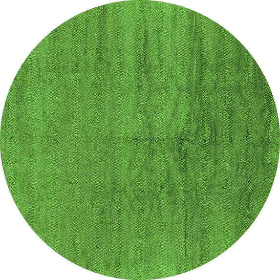 Ahgly Company Indoor Round Oriental Green Industrial Area Rugs, 7' Round