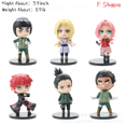 thumbnail image 1 of Anime 6 Styles Action Figurine Ninja Modèle Jouet (Forme de F), 1 of 4