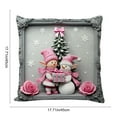thumbnail image 3 of Funda de Cojín de Lino con Muñeco de Nieve Rojo Navideño | Decoración Navideña para Sofá | 45X45Cm | Funda de Cojín con Imitación de Bordado, 3 of 6