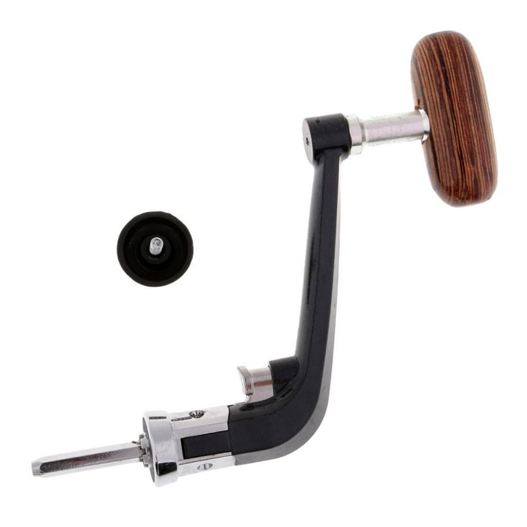 Fishing Reel Handle with Knob Folding Handle Rocker L for 5000-6000, Size: Large for 5000-6000, Black