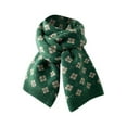thumbnail image 1 of Mode Automne Femmes Foulard Tricotée Arbre de Noël Chaude Col Montant, Couleur : Vert, 1 of 3