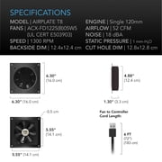 AC Infinity AIRPLATE T8, Quiet Cooling Dual-Fan System 6 with Thermostat Control, for Home Theater AV Cabinets