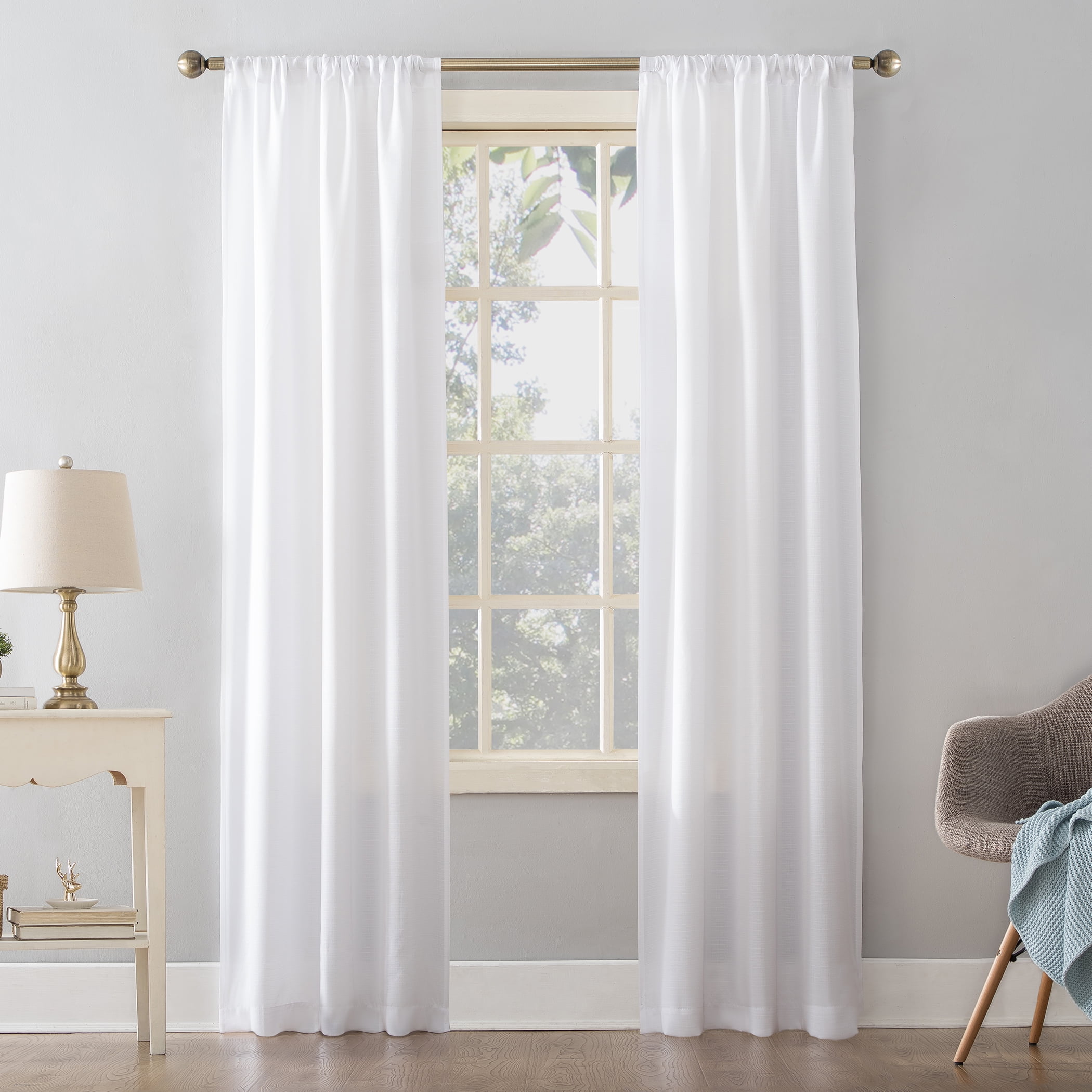 Shop Mainstays Textured Solid Curtain Panel from Amazon on Openhaus