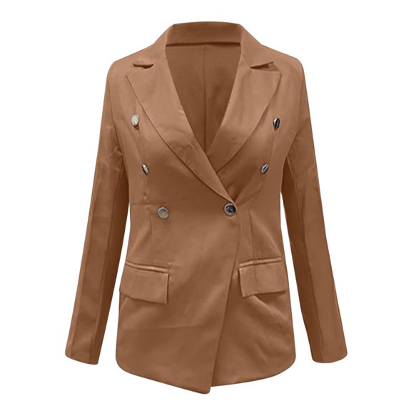 Vedolay Women's Blazer jackets Women Plus Size Button Casual Open Front Long Sleeves Work Office Blazer Jacket,Yellow XL