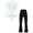 Blanc, variante sur ranrann Justaucorps pour Hommes à Paillettes avec Strass Chemise de Danse Latine avec Pompon Pantalon Évasé Patinage Artistique Performance sur Scène Bleu TTG
