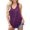 Dark-purple, variant on Langwyqu Sleeveless V-Neck Tank Tops Women Casual Solid Color Camisole Vest Shirt With Pocket