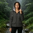 thumbnail image 2 of Lmueinov Womens Striped Lined Waterproof Hooded Windbreaker Jacket Zip Oxford Cloth Casual Outerwear with Pocket for Fall Winter Outdoor Hiking Daily Wear, 2 of 7