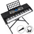 thumbnail image 1 of MUSTAR Electric 61 Key Piano Keyboard Beginners with Stand, Touch Sensitive, Headphones, Microphone, MP3/USB/LCD Screen, 1 of 9
