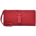 thumbnail image 1 of Cartera simple color sólido gran capacidad bolso de tarjeta de estudiante cartera multifunciónrojo, 1 of 5