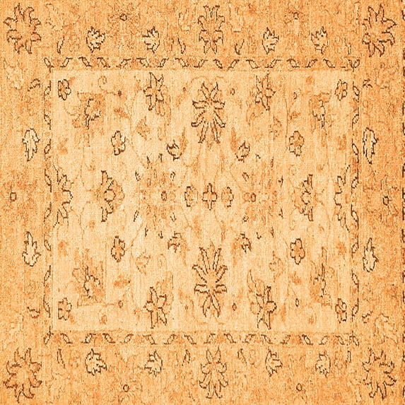 Ahgly Company Indoor Square Oriental Orange Traditional Area Rugs, 8' Square