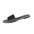 thumbnail image 2 of Samdudou Slide Sandals for Women Open Toe Flat Slides Smooth Velvet Single Band Slip On Shoes Minimalist Low Profile Footbed Sandals for Indoor Outdoor Lounge, 2 of 9