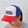 thumbnail image 5 of CafePress - Because I'm The Boss That's Why - Adjustable Unisex Printed Trucker Hat with Mesh Back, 5 of 10