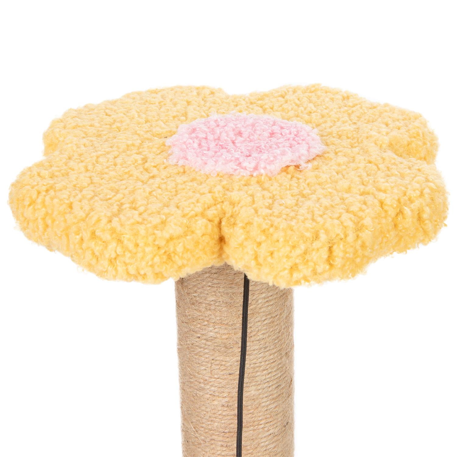 Pefilos 23" Cat Scratching Post, Small Cat Scratcher Tree for Indoor Cats with Removable Flower Cat Bed, Cat Tree Tower with Spring Ball, Red Pefilos 23" Cat Scratching Post, Small Cat Scratcher Tree for Indoor Cats with Removable Flower Cat Bed, Cat Tree Tower with Spring Ball, Red