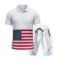 thumbnail image 4 of 4th of July Short Sets for Men 4th of July Outfits Mens Track Suits Summer 2 Piece Short Sets Outfits Fashion Casual Short Sleeve Shirt and Shorts Set Lapel Collar Shirt Elastic Waist Shorts Set, 4 of 9