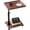 Square walnut color, variant on C Table End Table Adjustable Height, 360°Swivel TV Tray Tables for Small Spaces, That Slide Under Sofa with Wheels, Side Tables for Eating On Couch, Bedroom or Livingroom, Wood Color