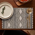 thumbnail image 4 of Boho Black and White Ethnic Pattern Summer Placemats Table Placemats Set Of 6-Linen Kitchen Washable Placemats Table Mats 11.8"x17.7" Non-Slip Heat Resistant, 4 of 5