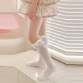 thumbnail image 5 of Karoyedx Toddler Girls Socks Knee High Socks for Girls Seamless Knee Socks Cable Knit Uniform Socks Cotton Long Socks Kids Dress Socks Pink Size,6-8 Years, 5 of 7