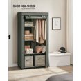 thumbnail image 2 of Portable Closet Wardrobe Closet Organizer with NonWoven Fabric Cover Hanging Rods and Shelves x x es Large Capacity for Bedroom Living Room Ink URYGBK, 2 of 9