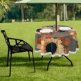 thumbnail image 6 of Coolnut Indoor & Outdoor Round Tablecloth 60In,Beautiful Sunflower Waterproof Tablecloth with Umbrella Hole and Zipper,Party Patio Table Covers for Backyard /BBQ/Picnic, 6 of 7