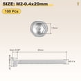 thumbnail image 2 of Uxcell Socket Head Cap Screw M2-0.4x20mm 100Pcs 304 Stainless Steel Allen Socket Drive Metric, 2 of 6