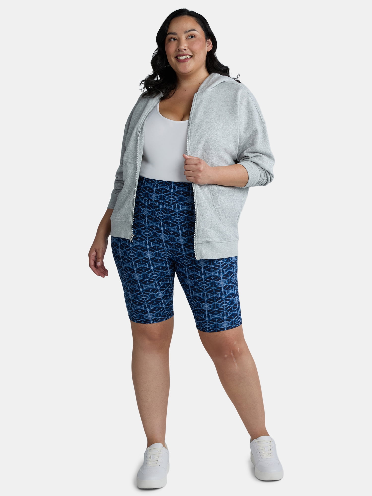 Terra & Sky Women’s Plus Size Bike Shorts, 10" Inseam, 2-Pack, Sizes 0X-5X