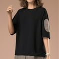 thumbnail image 2 of Oversized T Shirts for Women Crew Neck Short Sleeve Casual Tops Loose Fit Solid Color Soft Basic Blouses Tees (4XL, Black), 2 of 6