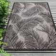 thumbnail image 2 of Liora Manne  Carmel Fronds Indoor/Outdoor Rug Black 3'3"x4'11" 3' x 5' Indoor,Outdoor,Accent Living Room,Patio,Kitchen Rectangle, 2 of 7
