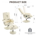 thumbnail image 6 of Leather Massage Reclining Chair with Ottoman Set, 360° Swivel Design and Seat Heating for Home or Office Comfort, 6 of 9
