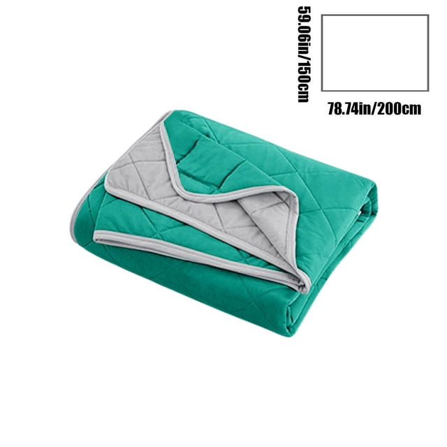Large Cooling Quilt 79x59in Ice Silk Air Conditioning Cover Washable Summer Bedspread Temperature Regulating Green