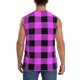 thumbnail image 4 of Fotbe Purple Black Buffalo Plaid Men's Camiseta sin Mangas Estampada para Hombres, Playera Casual para Gimnasio, Entrenamiento, Playa-Medium, 4 of 7