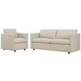 thumbnail image 1 of Armchair and Sofa Set, Fabric, Beige, Modern Contemporary Urban Design, Living Lounge Room Hotel Lobby Hospitality, 1 of 6
