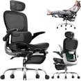 thumbnail image 1 of Ergonomic Office Chair,Office Chair with Tilt Function,Mesh Office Chair with Footrest,Ergonomic Chair with Adaptive Backrest, Adjustable Headrest and Flip-Up Armrests, 1 of 9